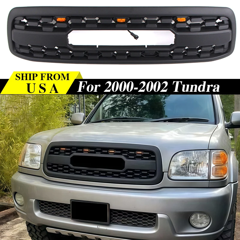 Front Grill Fit For 2000 2001 2002  Toyota Tundra TRD PRO Grill W/E Lights