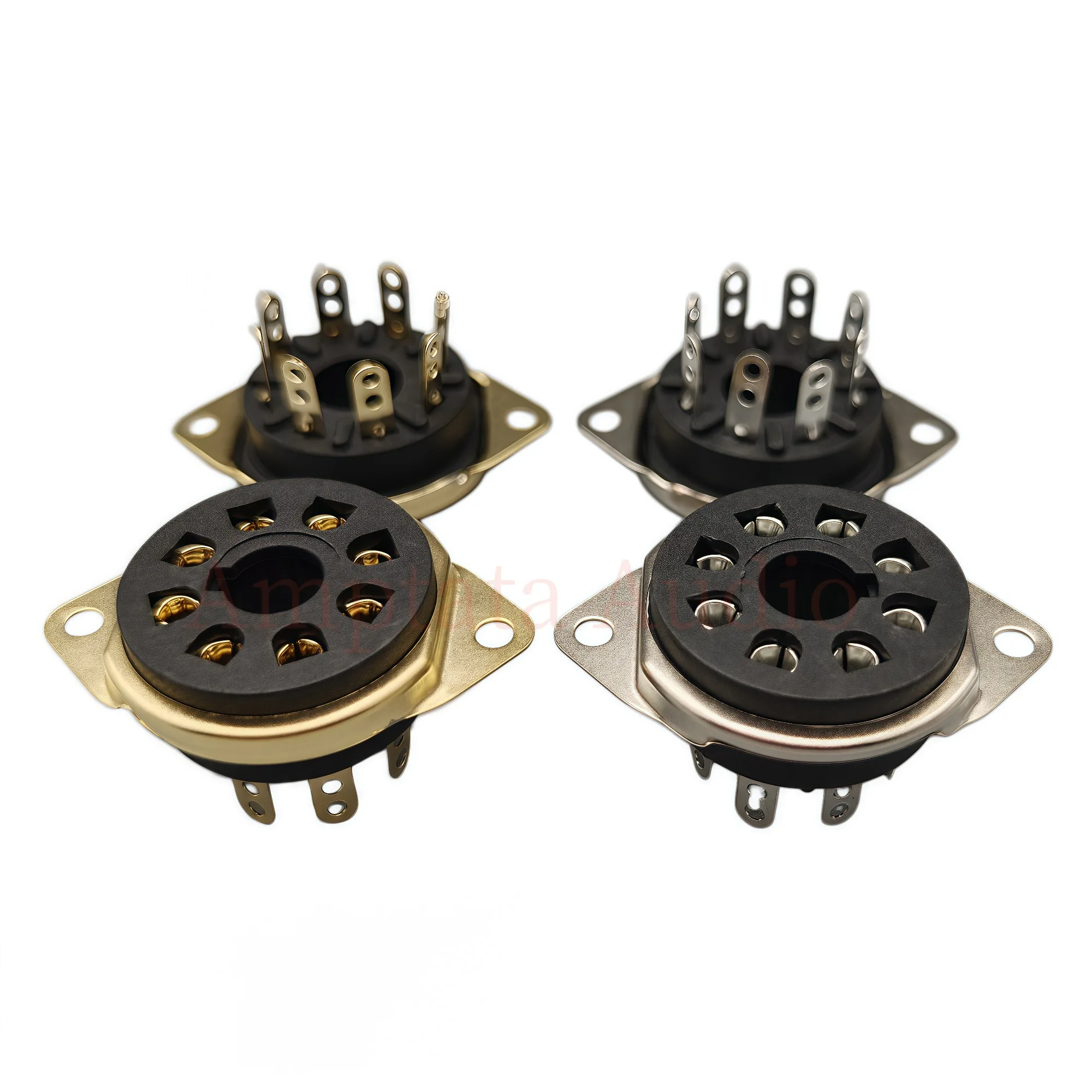 10 Pcs GZS8-B 8-Pin Bakelite Tube Socket Chassis Mount Silver/Gold Plated for KT66 KT88 6SL7 6SN7 6L6 5U4G-HiFi Audio Valve Base