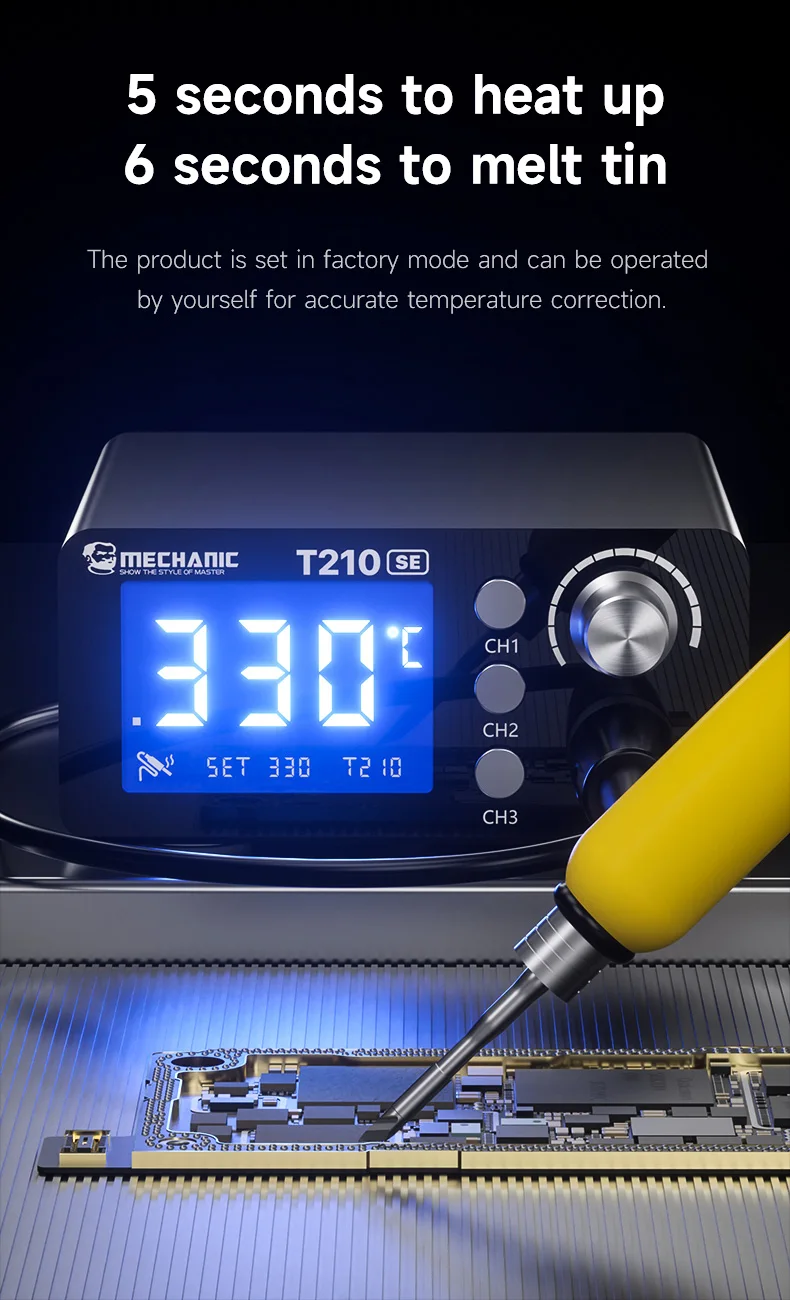 Mechanic T210 SE Soldering Station 5 Seconds Heating Up with 3 Gear Temperature Control 50W C210 BGA Welding Repair Machine