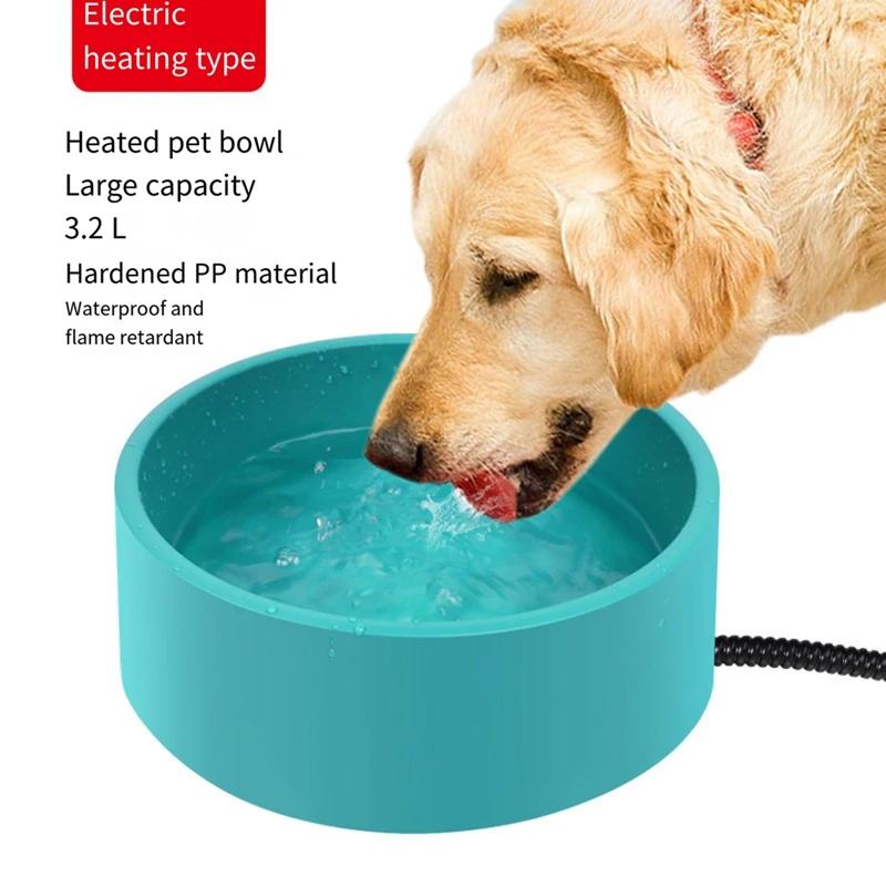 Heated Pet Bowl - 3.2L For Dog Cats, Heated Pets Bowl, Outdoor Water Bowl For  Chicken Duck Squirrel US Plug Durable 25Cm