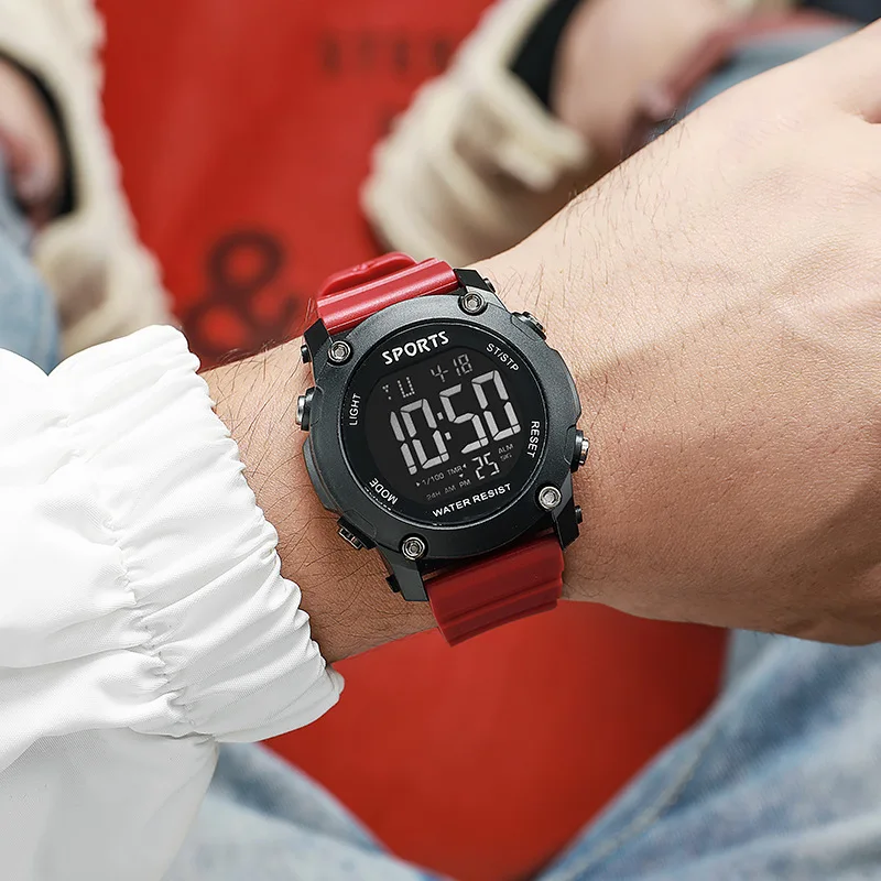 MAYZHISU แฟชั่นกีฬานาฬิกาผู้ชายผู้หญิงนาฬิกาดิจิตอลกันน้ํานาฬิกาปลุกส่องสว่างนาฬิกาข้อมืออิเล็กทรอนิกส์สําหรับเด็กเด็ก