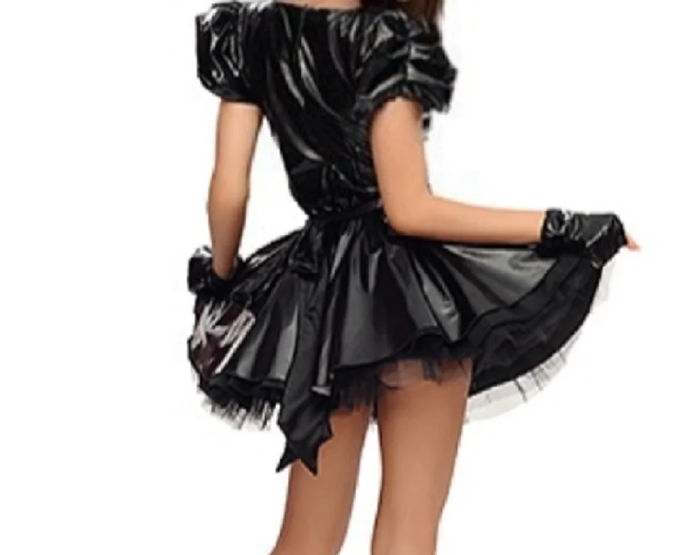 Sissy France's best-selling cosplay black PVC low neck sexy Gothic maid clothing customization