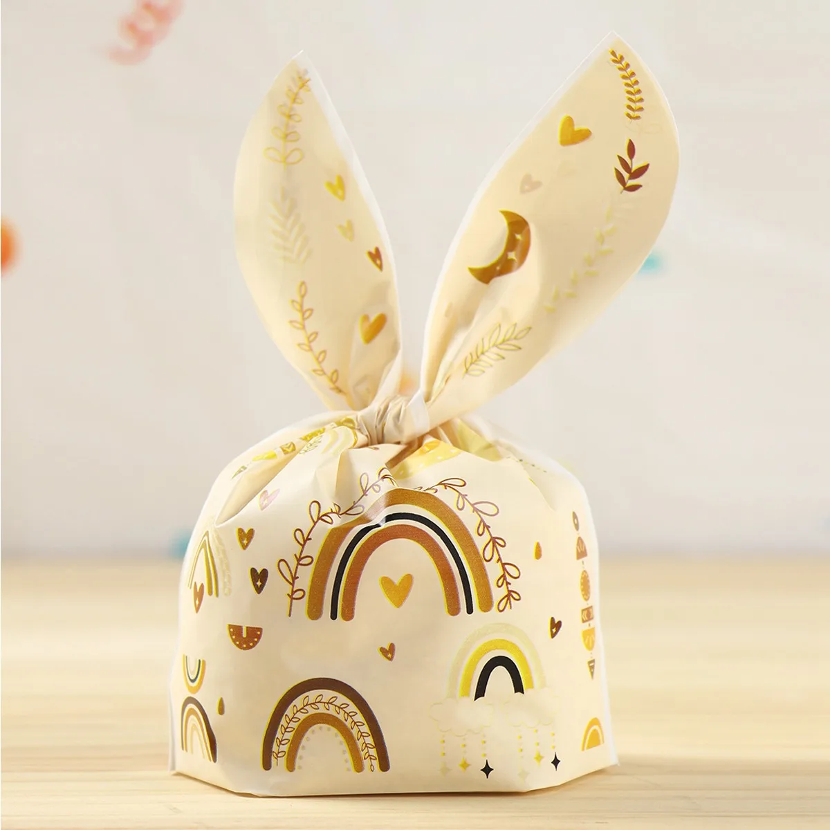 Bohemian Boho Rainbow Rabbit Ear Bags Candy Gift Bags Cookie Packing Bag Gift Bag for Kids Birthday Supplies Baby Shower