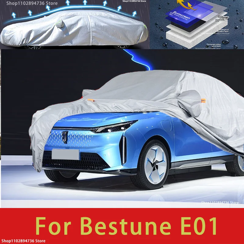 

For Bestune E01 one layer Outdoor Protection Full Car Covers Snow Cover Sunshade Waterproof Dustproof Exterior Car accessories