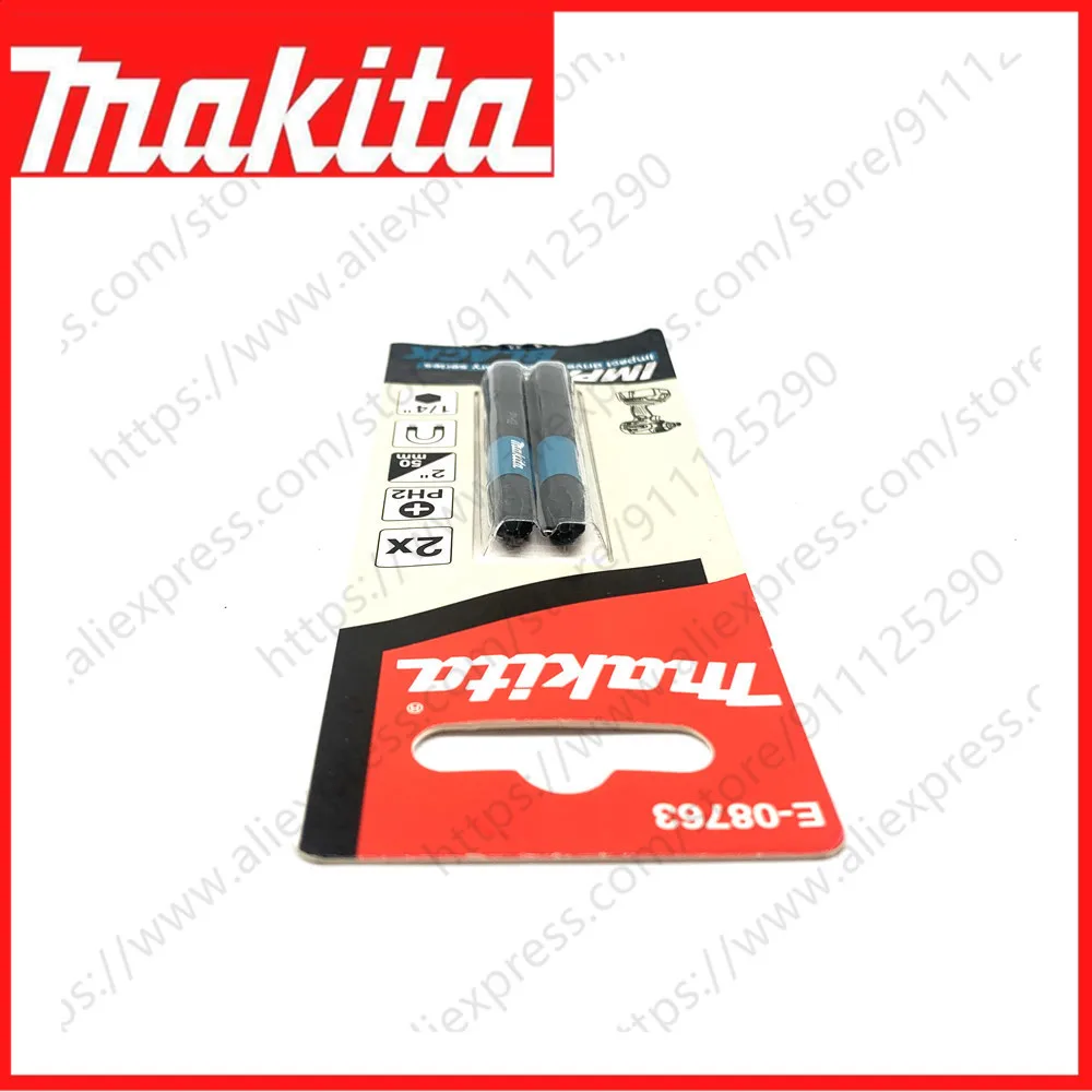 Makita E-08763 1/4 \'\'punte per cacciavite a percussione nere PH2 lunghezza 50mm 2 pezzi testa per cacciavite a croce magnetica