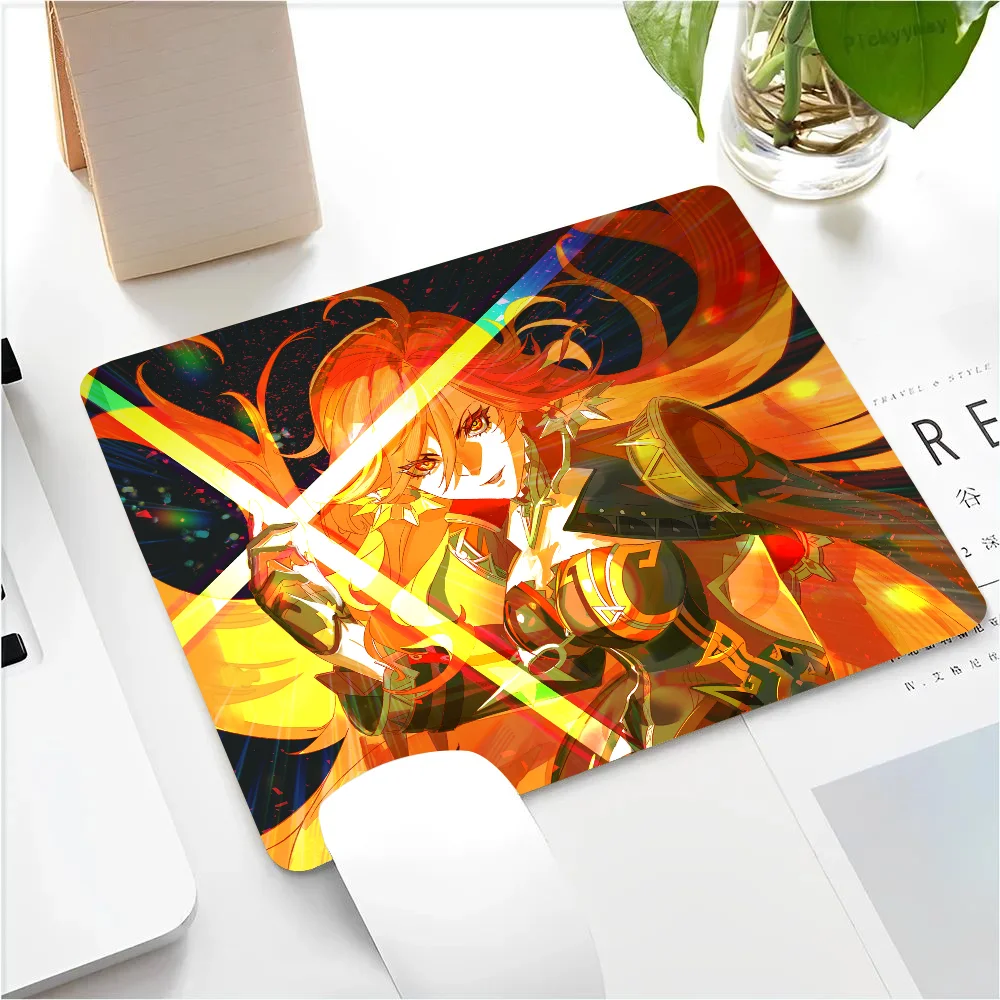 Mavuika Genshin Impact Mousepad Small LockEdge Mouse Pad For Gamers Computer Desk Pad Anti-slip Rubber