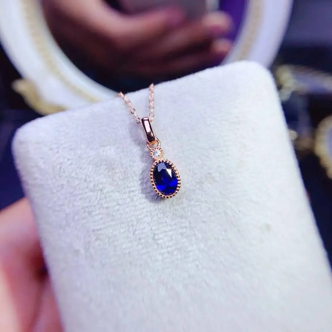 

KJJEAXCMY New style Jewelry Natural Women's Sapphire Pendant 925 silver inlay Brilliant colors High clarity supports detection