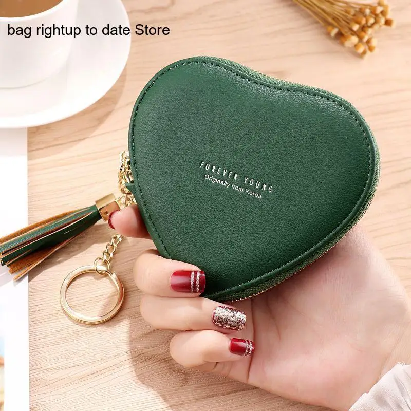 Simple Cute Mini Love Leisure Pure Color Multi Functional Small and Personalized Coin Key Bag for Women