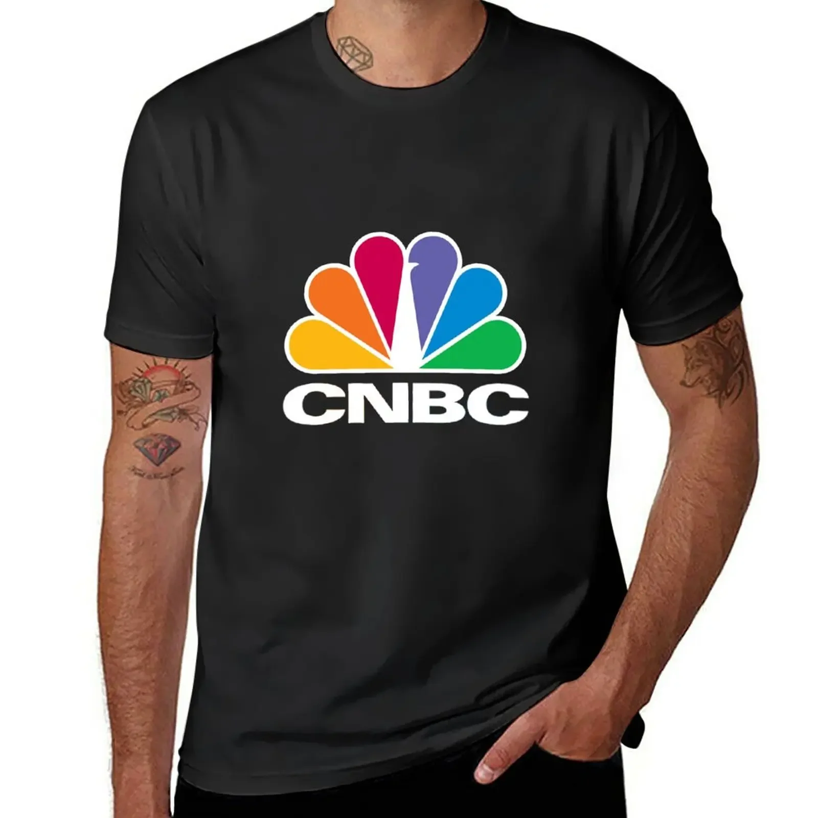 

CNBC Logo - White T-Shirt funnys tees graphics mens plain t shirts