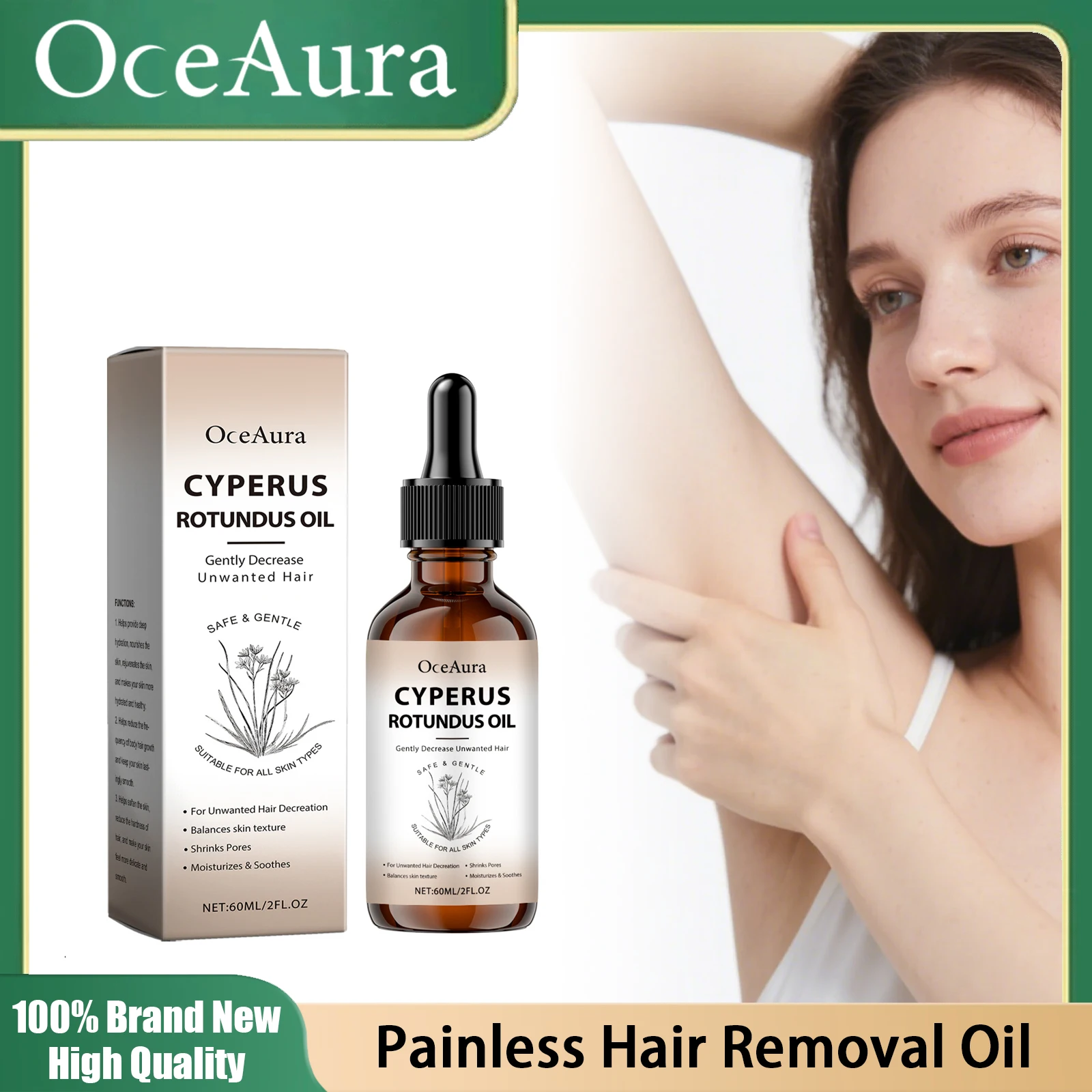Cyperus Rotundus Oil Relieve Dry Tight Redness Skin Moisturizing Serum Reduce Body Hair Growth Inhibitor Post Shave Care Essence