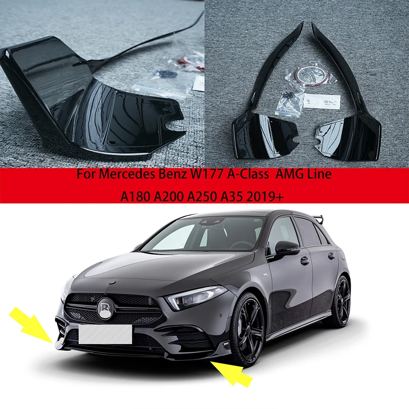 For Mercedes Benz w177 A-class AMG line a180 A200 a220 A250 A35 2019+ Brabus front lip Kit