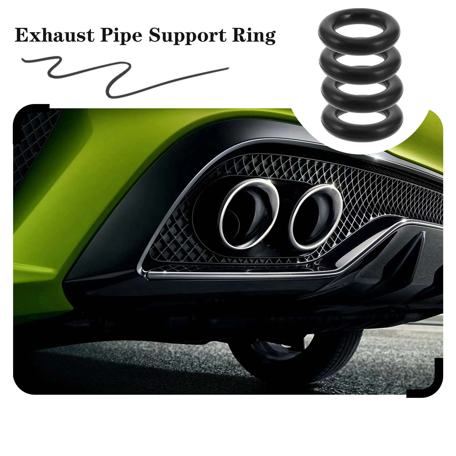 4pcs Exhaust Pipe Hangers Universal Rubber Mount Bracket Car Insulator Durable Silicone Vibration Dampening Replacement For
