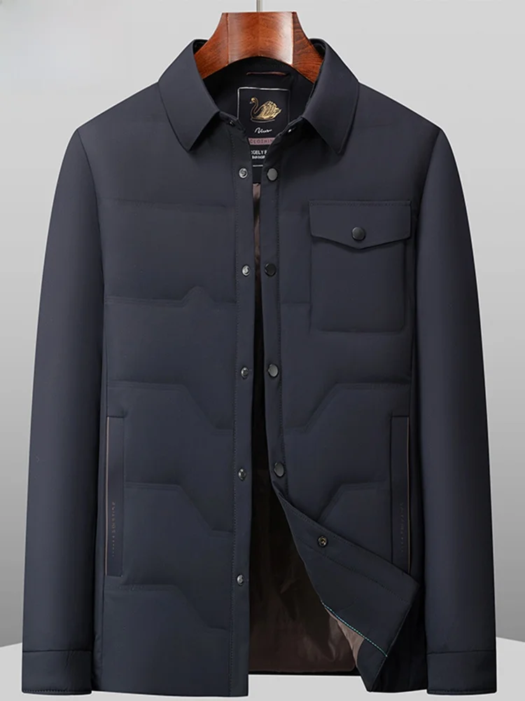 

TUCANO Мужская деловая повседневная приталенная куртка, легкая теплая приталенная белая куртка с перьями, нейлоновая ткань Ci, повседневная, повседневная...