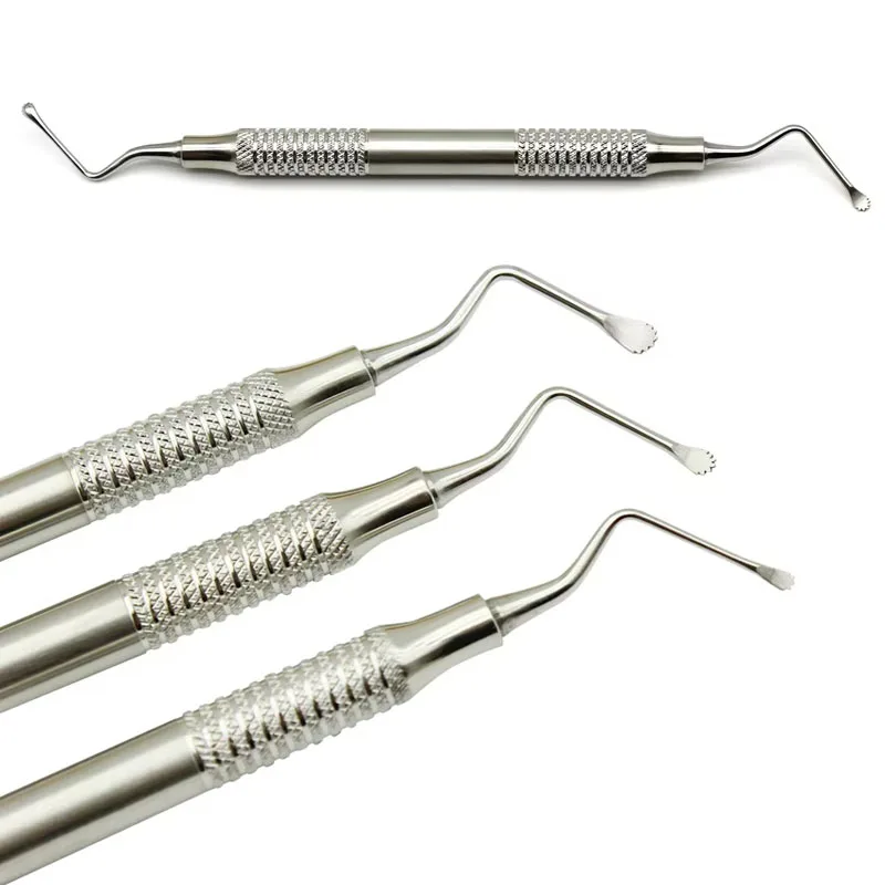 Dental Spoon Curette Jagged Dental Scaler Gracey Double Ends Stainless Steel Periodontal Implant Maintenance Dentistry Tools