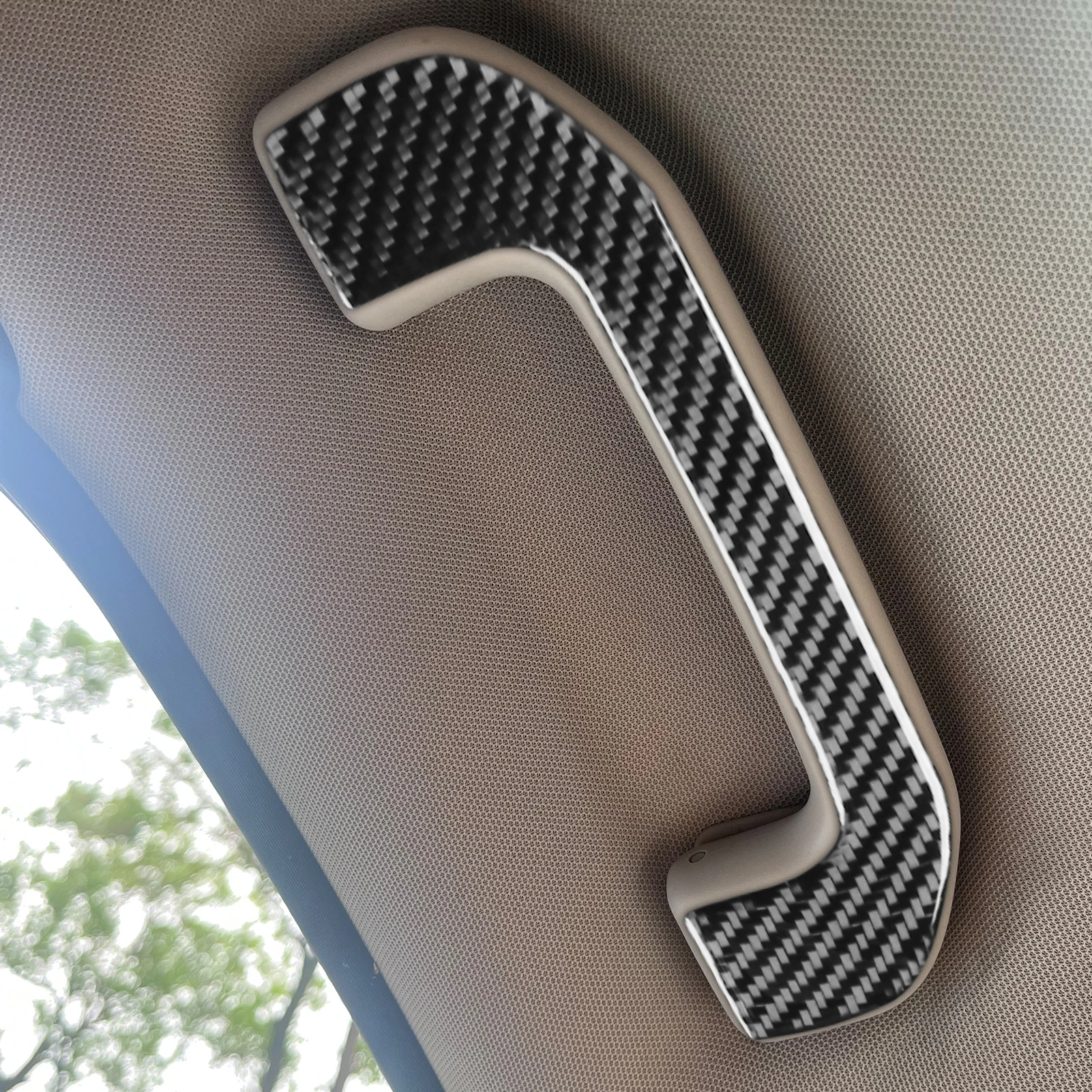 For Mercedes Benz E-Class W213 2016-2022 Roof Armrest Real Carbon Fiber Sticker Car Interior Accessories