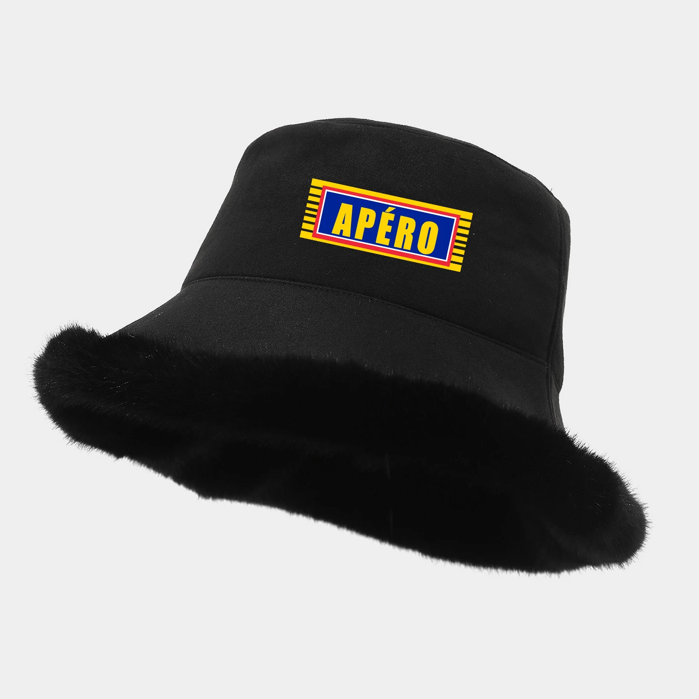 Sombrero de pescador Reversible de piel sintética para hombre y mujer, gorro de pescador acogedor con logotipo APERO, cálido, estilo francés, Unisex, elegante, para invierno