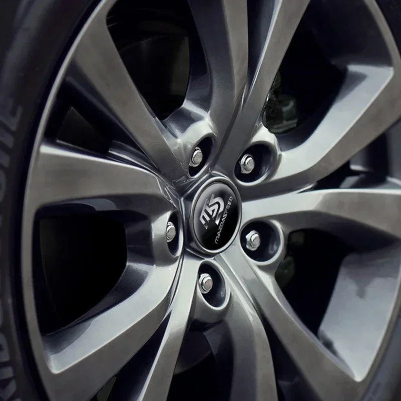 4X سيارة عجلة غطاء محور مركزي شارة شعار ملصق عجلة لامع ورائع لمازدا 2 3 5 6 M5 Ms CX-4 CX-5 CX6 M3 M6 MX3 MX5 اكسسوارات السيارات