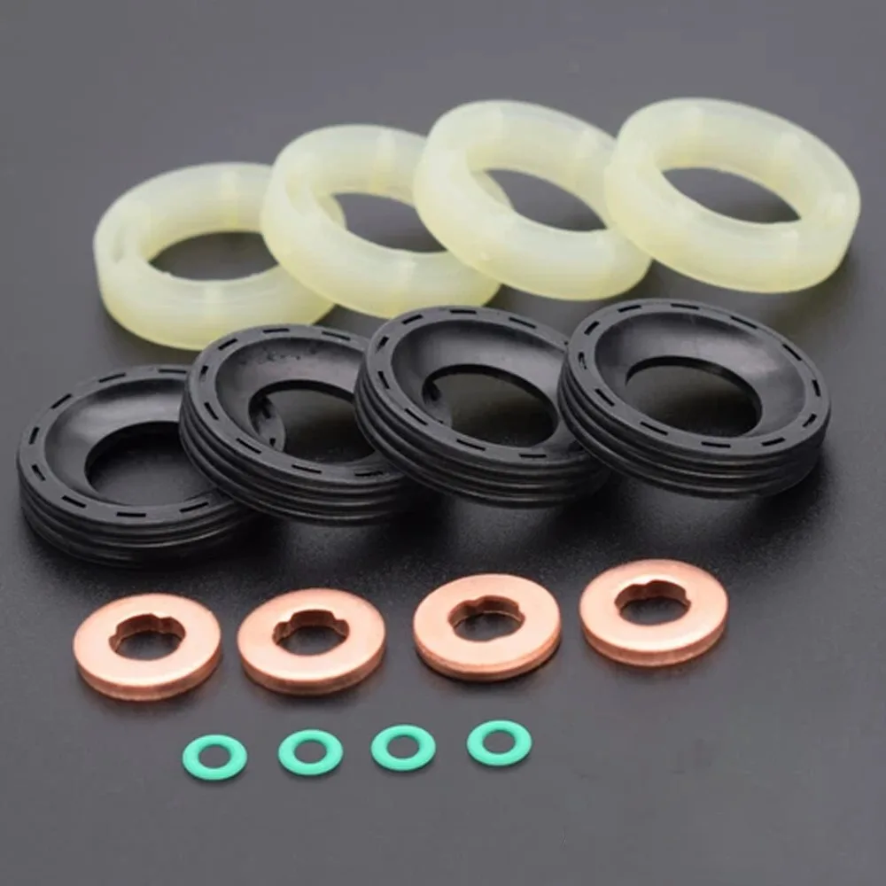 16Pcs O-Ring Washers Kit Flat Seal Ring Gasket Tool for Sump Plugs Oil Injector Repair Kit 1.6HDI Diesel Injector Seal Washer