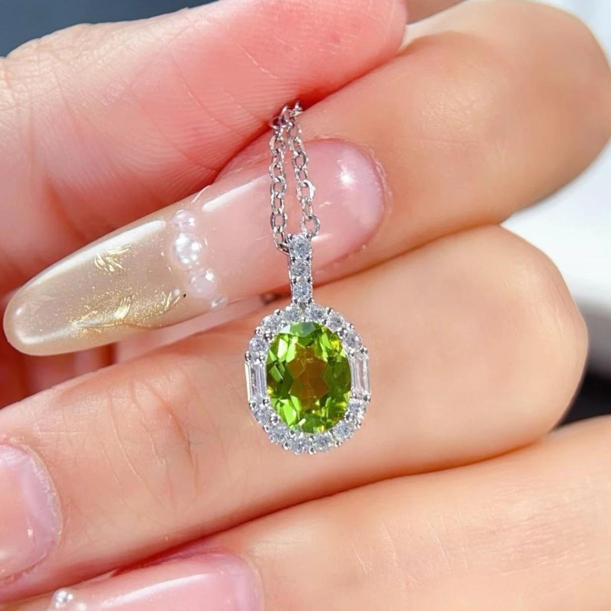 

Маленький кулон из серебра 925 пробы, 6х8 мм, 1 карат, с натуральным перидотом, с сертификатом, ювелирное изделие из стерлингового серебра с драгоценным камнем