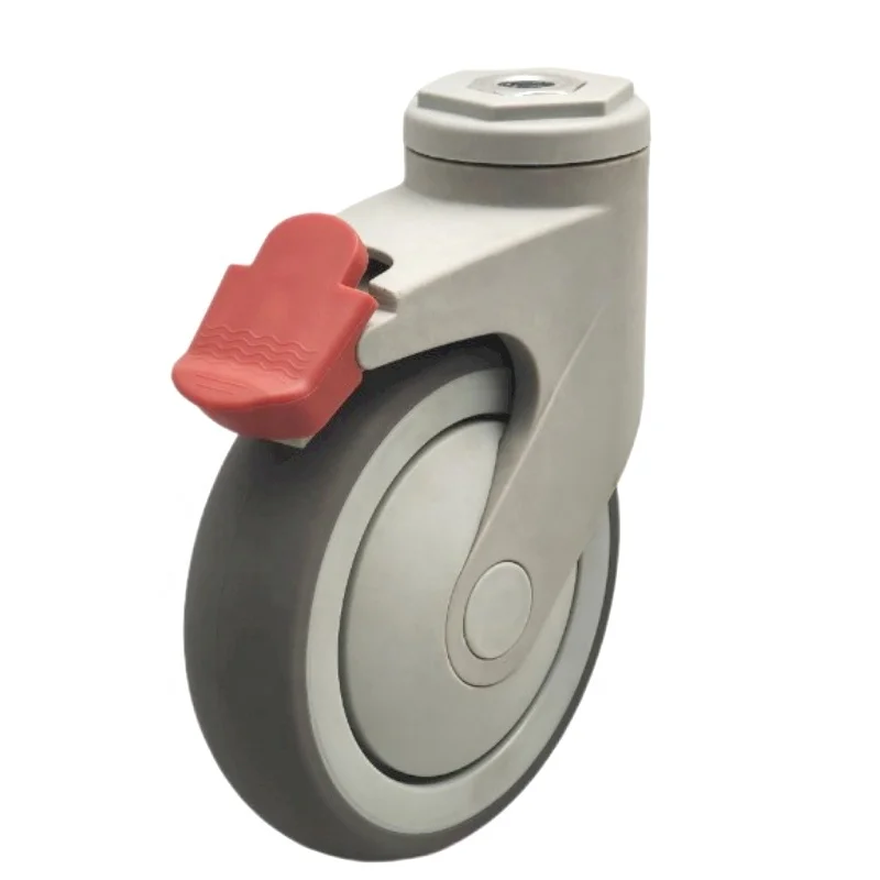 Full Plastic Silent medical caster wheel Rigid Rotating Casters Rubber Plastic Silent For Hospital Trolley Medical Equipment