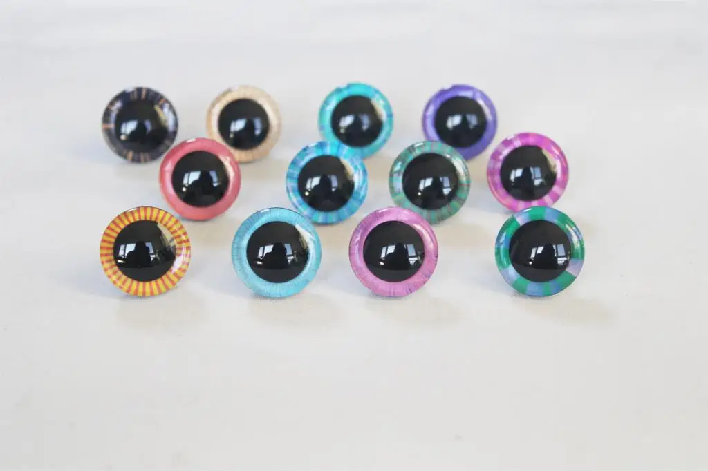 20pcs/lot   9-12-14 16 18 20 25 30 35mm New 3D colorful  toy safety eyes  doll eyes + back washer for  diy plush doll--X12A