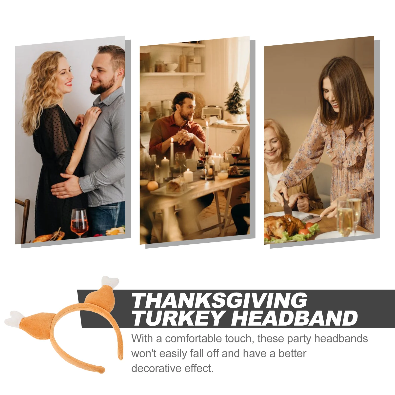 

Chicken Leg Headband Turkey Costume Party Band Thanksgiving Accessory Gift Chicken Headbands Turkey Headbands