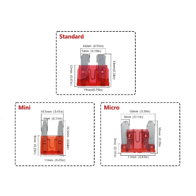 Auto Sicherungshalter PCB Board Standard Mini Micro Small Blade Auto Automotive Boot 32V Ladeeinfügung für PCB Board Sicherheitsclips