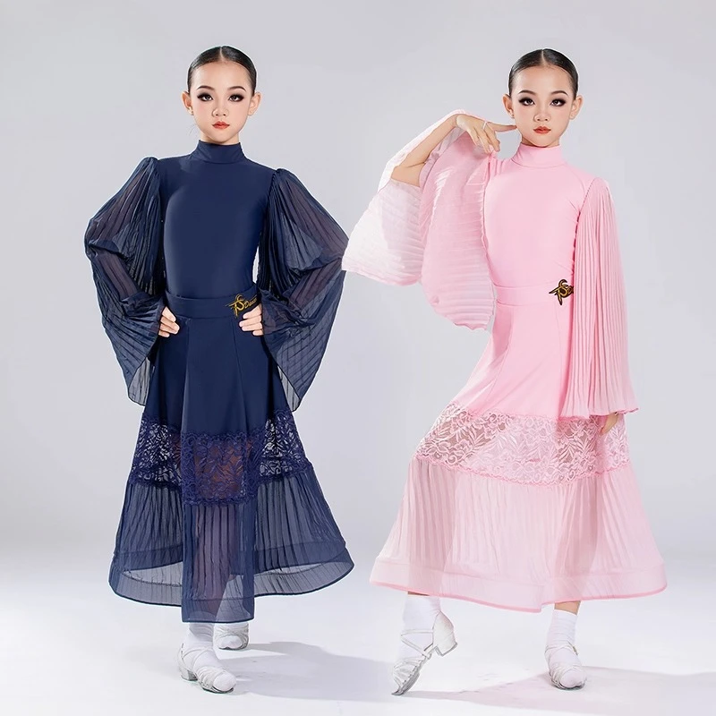 ชุดเต้นรำบอลรูมสำหรับผู้หญิง  วอลซ์  ชุดเต้นรำสังคมแบบมืออาชีพ กระโปรงบานใหญ่ ชุดแสดง ชุดแข่งขัน