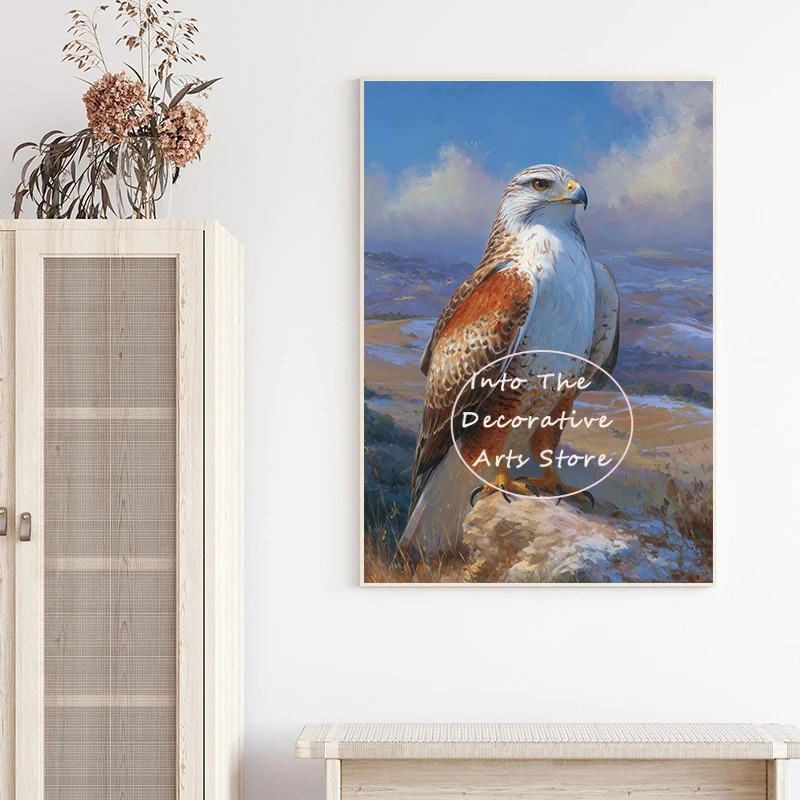 Aesthetic Colorful Forest Bird Poster Falcon Nightingale Canvas Painting Print Bedroom Bird Natural Hobbies Aesthetic Home Decor