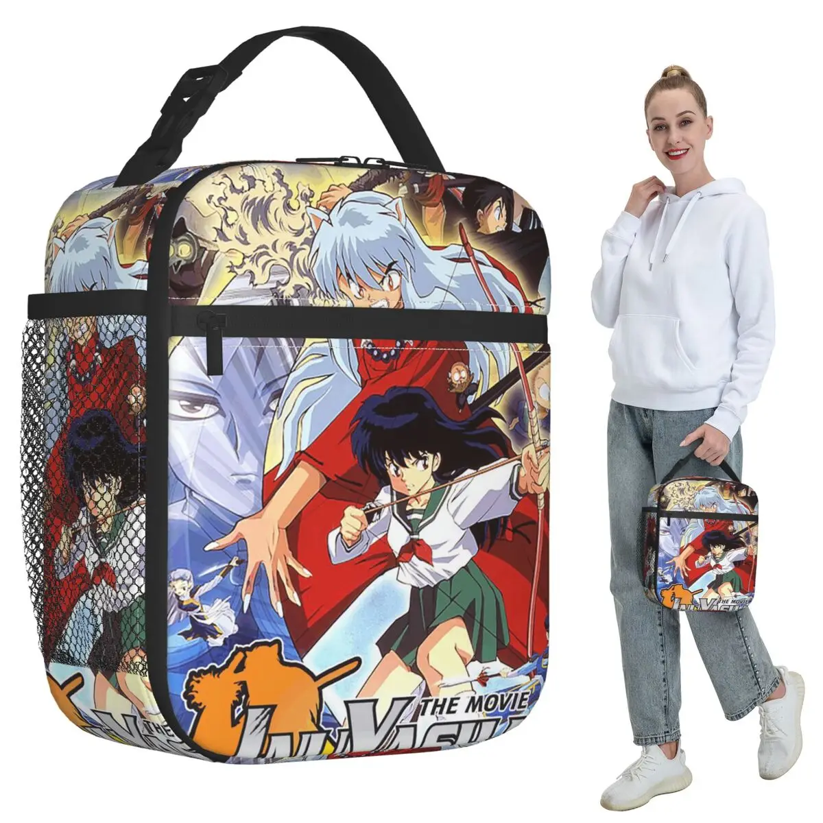 

Manga Kimono Inuyasha Sesshomaru Insulated Lunch Bag Kids School Cooler Thermal Food Box Tote Leakproof Lunch Boxes Container
