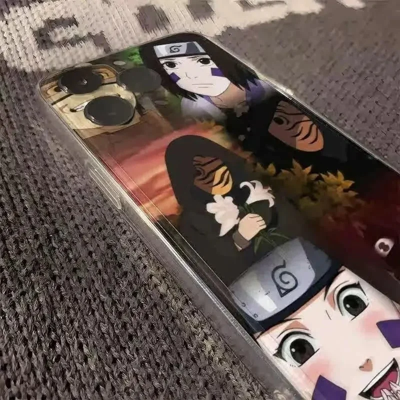 Funda para Teléfono Naruto Uchiha Obito Sharingan para Apple iPhone 16 15 14 13 12 11 17 Pro Max Plus Nohara Rin Naruto, Carcasa Transparente