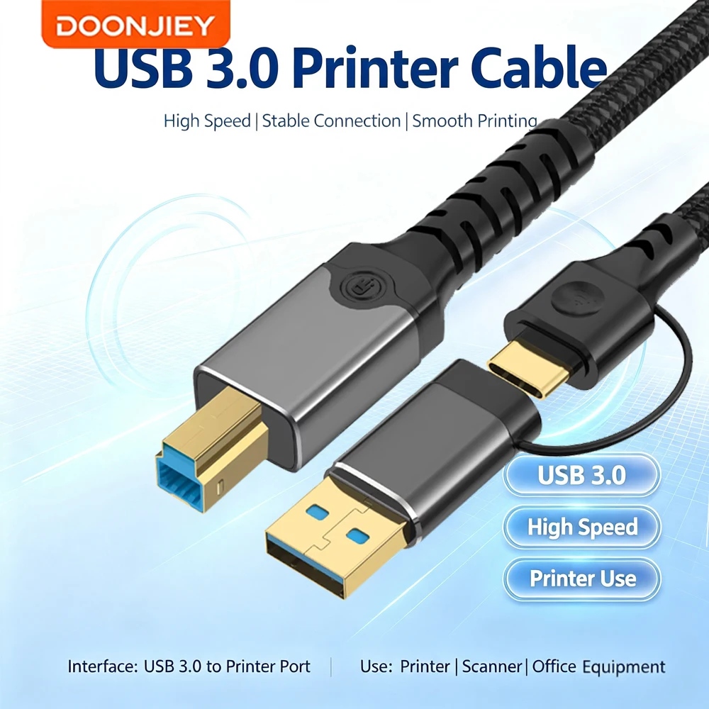 DOONJIEY USB3.0 Type A  to Micro B External Hard Drive Disk Cable 5Gbps Fast Data Sync Cord Micro B USB3.0 HDD Cable for Samsung