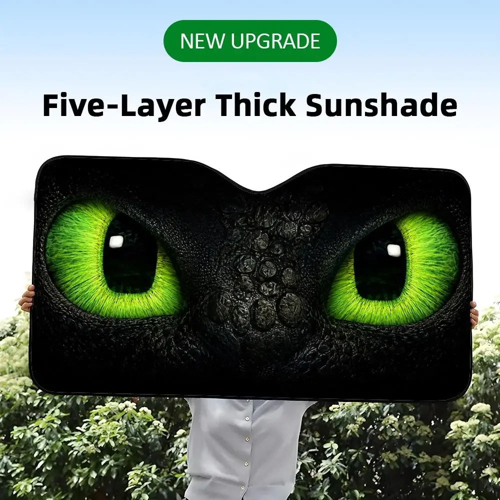 Niedliche Augen-Designs Sonnenschutz aus Aluminiumfolie für Windschutzscheiben mit reflektierendem UV-Schutz, Wärmeisolierung, faltbar, universelle Passform – Detail 7