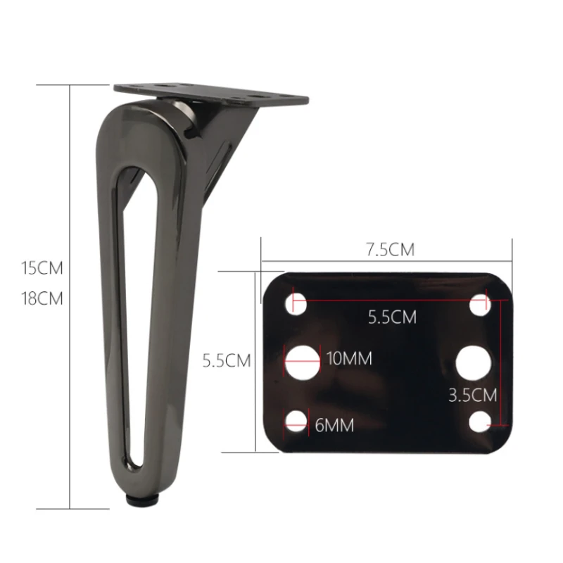 4pcs 15cm Light Luxury Metal Sofa Legs Replacement Support Feet for Cabinet Bracket Sofa Table Furniture Legs