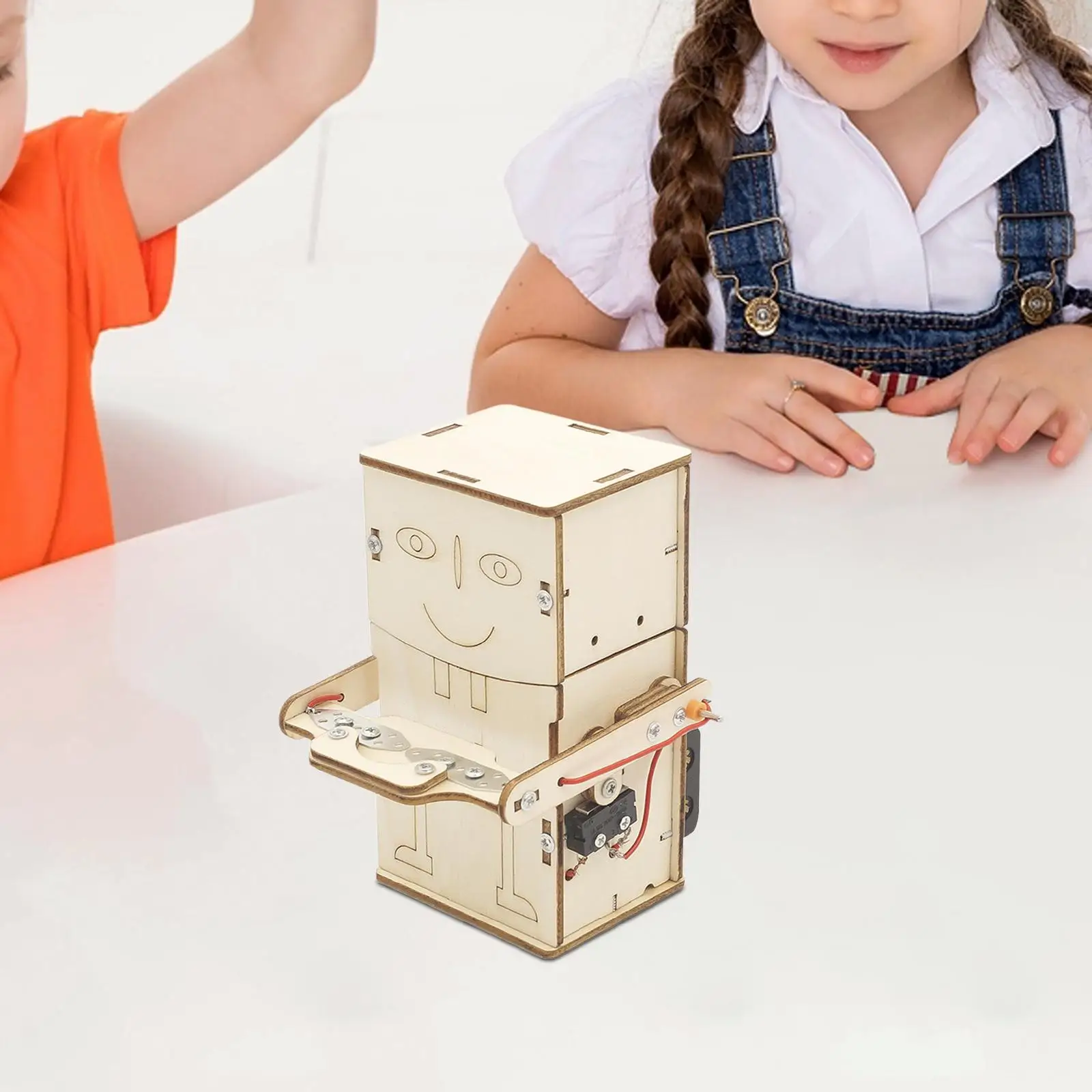 Wood Science Project Kits Early Educational Eat Money Robot 3D Puzzles Funny for Gift