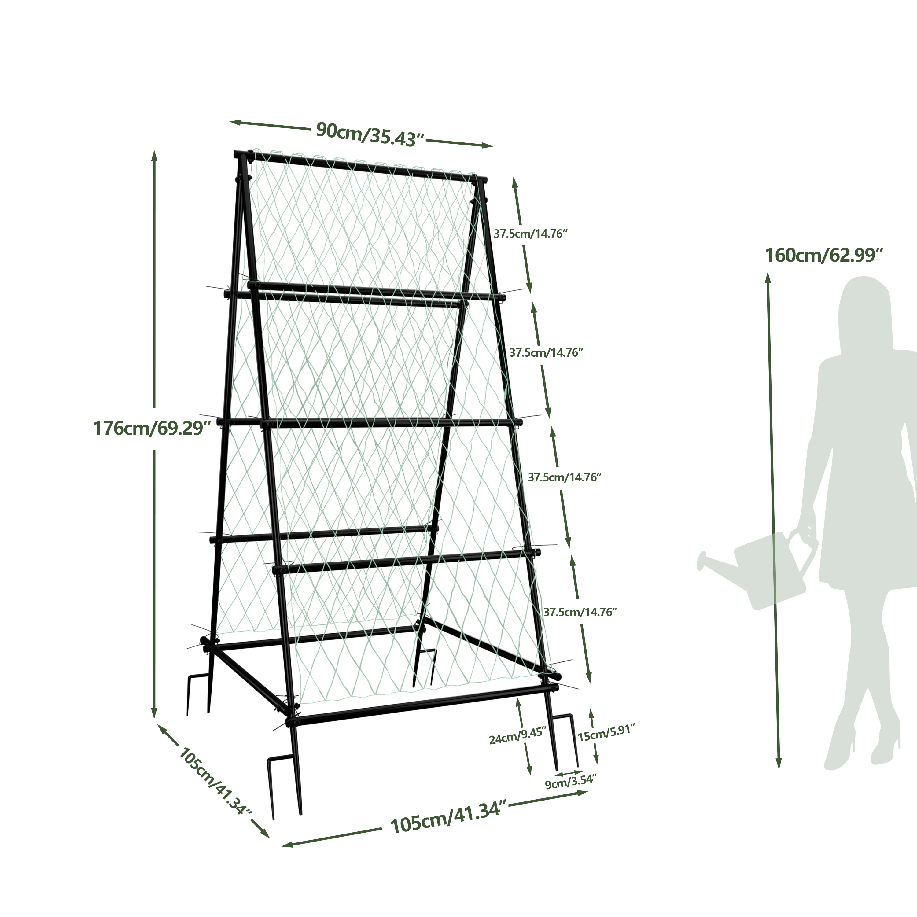 Cucumber Trellis for Garden Vegetable Trellis,U-Shaped Metal Garden Trellis Arch Plant Grow Support Frame for Climbing image 6