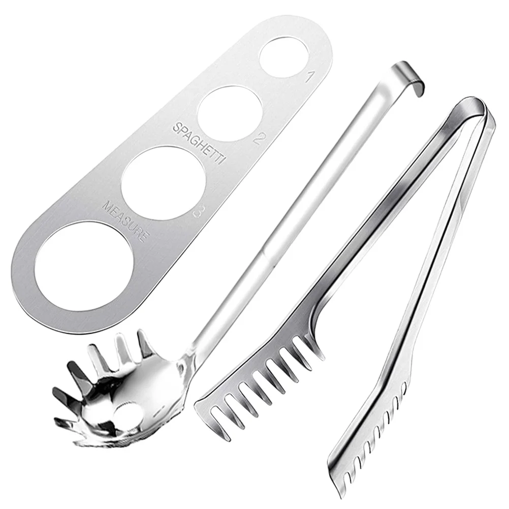 

1Set Spaghetti Noodle Measurer Stainless Steel Pasta Tong Spaghetti Portion Cooking Tool Ergonomic Pasta Server
