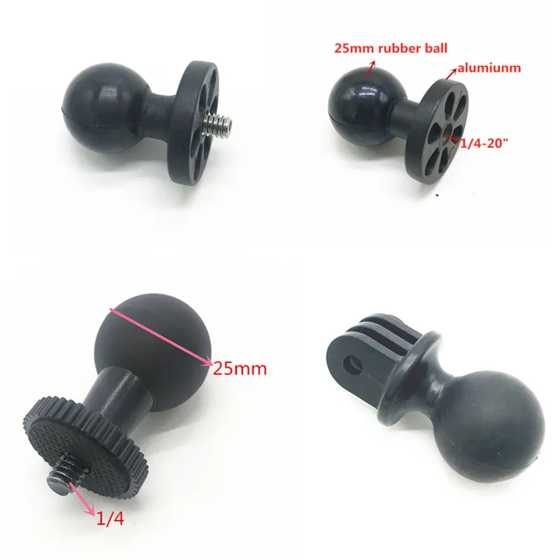 محول تركيب ثلاثي القوائم ، حامل كرة 1 بوصة إلى 1/4 ، محول برغي لكاميرا الحركة Gopro ، حامل تثبيت كروي GPS