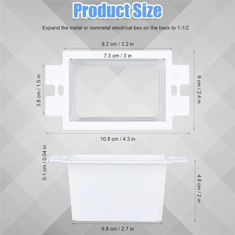 BAAG-6 Pcs Box Extender Single Gang Box Extender con 12 Pz Viti 1 Gang Switch Unit Presa Extender