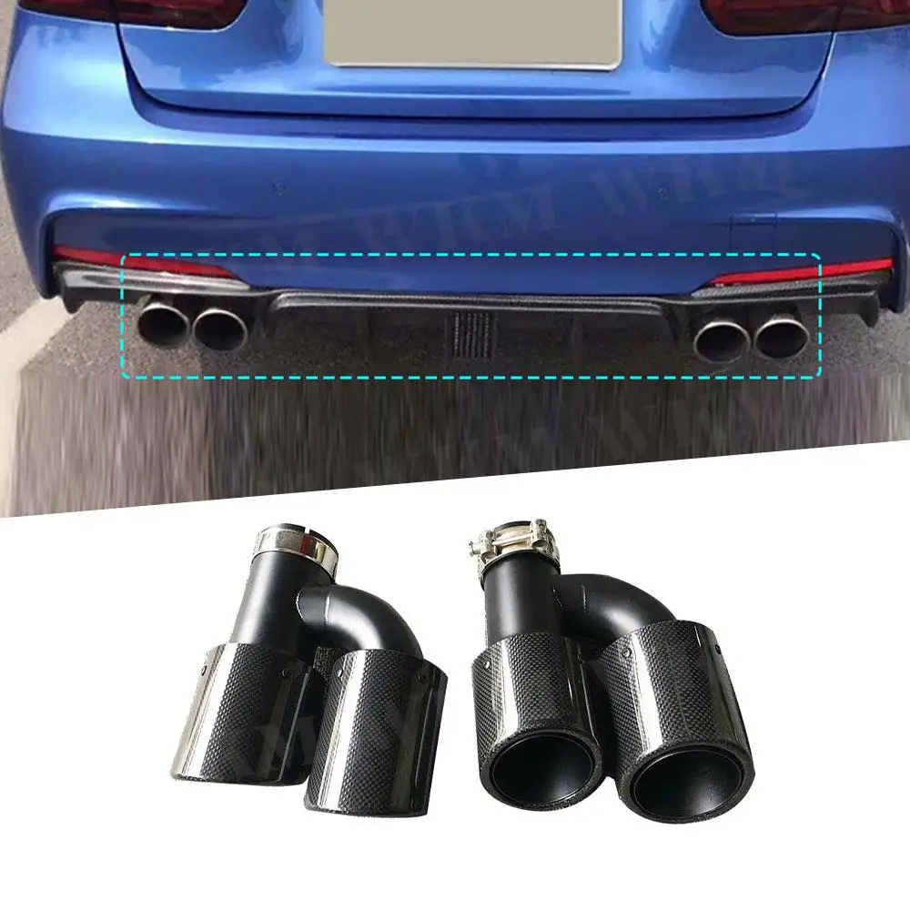 

Rear Bumper Exhaust Tips Stainless Steel Car Exhausts Muffler Tips Pipes OO-OO Car Accessories Tools Carbon Fiber Gloss