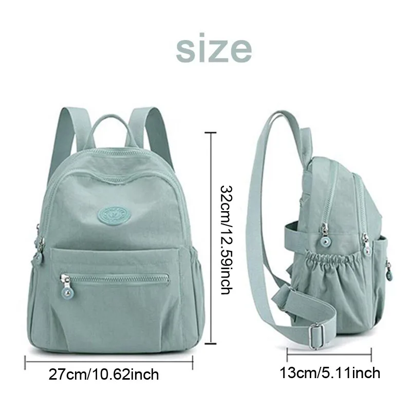 Women Backpack Travel Rucksack Girls Lightweight Nylon Small Waterproof Backpacks Shoulder Bag Multi-Pocket Daypacks