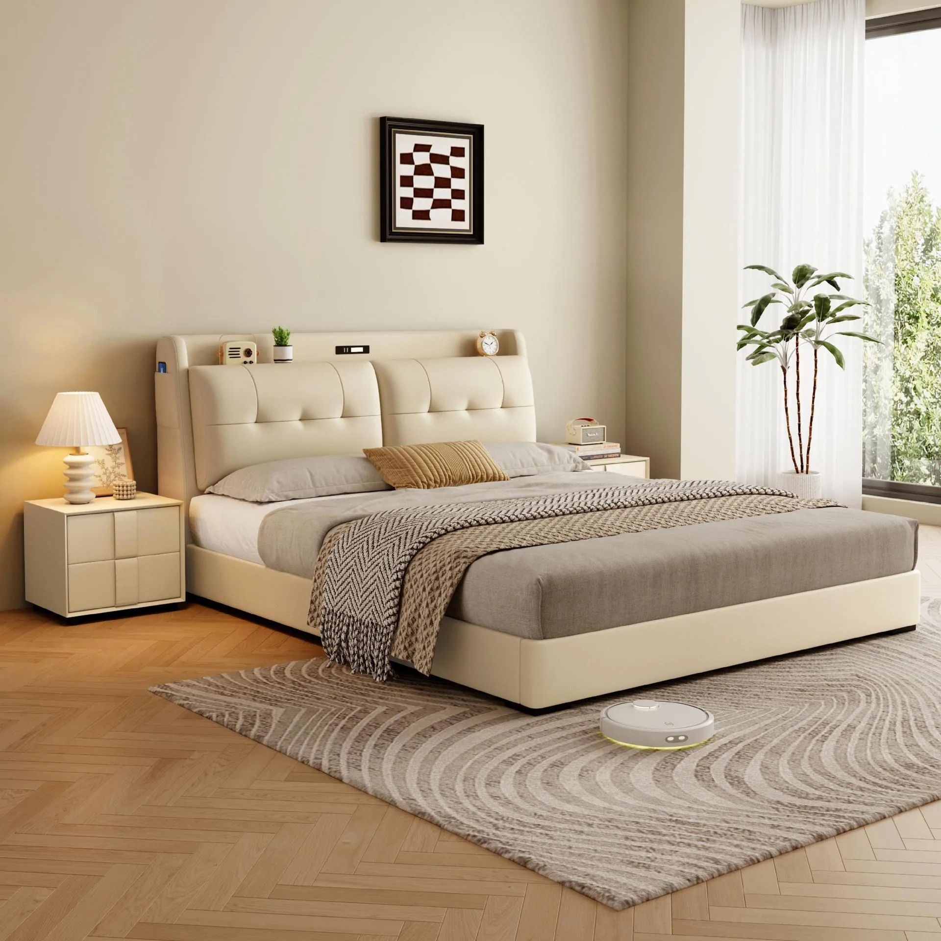 

*Under Storage Box with Lid Double Size Queen Size Frame with Storage Luxury Set Furniture Queen Size Wooden