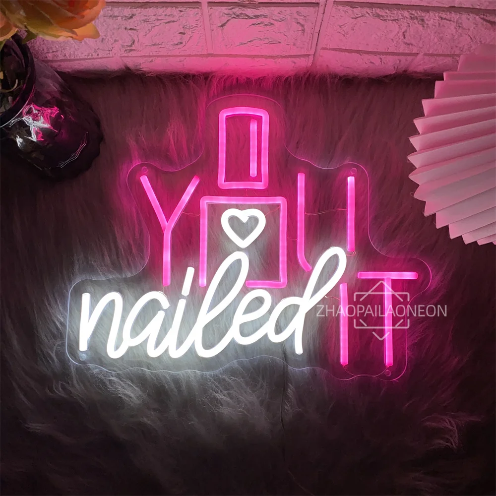 Nails Salon LED Neon Sign Beauty Salon Nails Shop Room Decor Neon Lights Beauty Room Bedroom Decoration Business Signboard