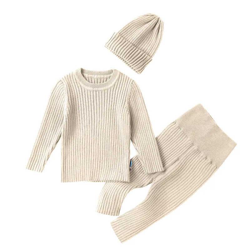 Winter Sweater Sets Baby Boy Clothes Sets for Little Boys Girls 3pcs Autumn Winter Clothing Suit Newborn Outfits Tops Pants