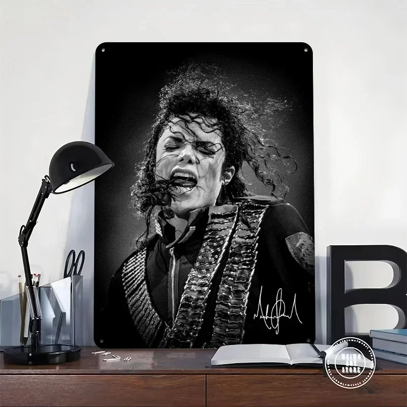 Michael Jackson Performing 3D Texture Metal Poster Customized Wall Art Tin Sign Gift for Mancave Office Decoration Gaming House