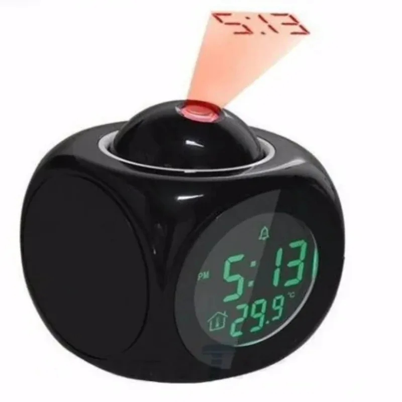 Reloj despertador de proyección, pantalla de techo, reloj de mesa de escritorio, reloj de proyección Digital multifunción por voz, pantalla de