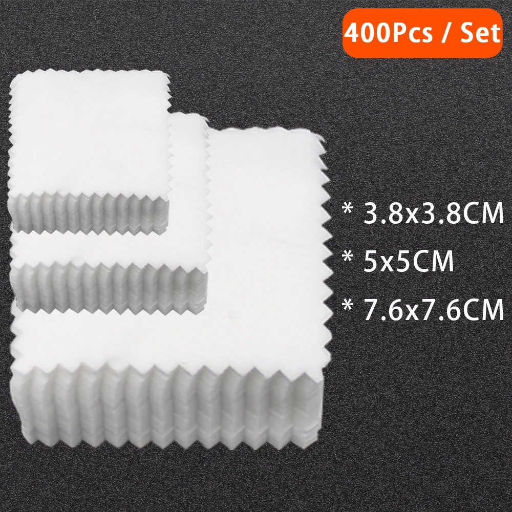 400Pcs/Set Gun Cleaning Patches Lint Free Gun Wipes Cleaning Supplies for .22/.30/.45/.38Cal 5.56-9mm Pistols Rifles Shotguns