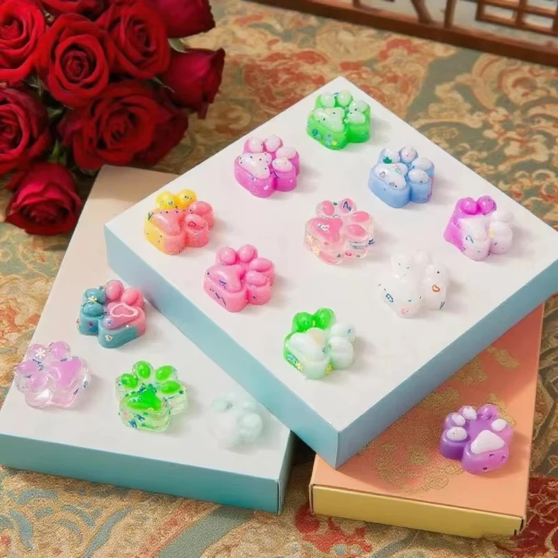 

5Pcs Mini Cartoon Cat Paw Squishy Toys Soft Pinch Stress Relief Toys Lovely Blind Box Gift For Festival Party Decoration