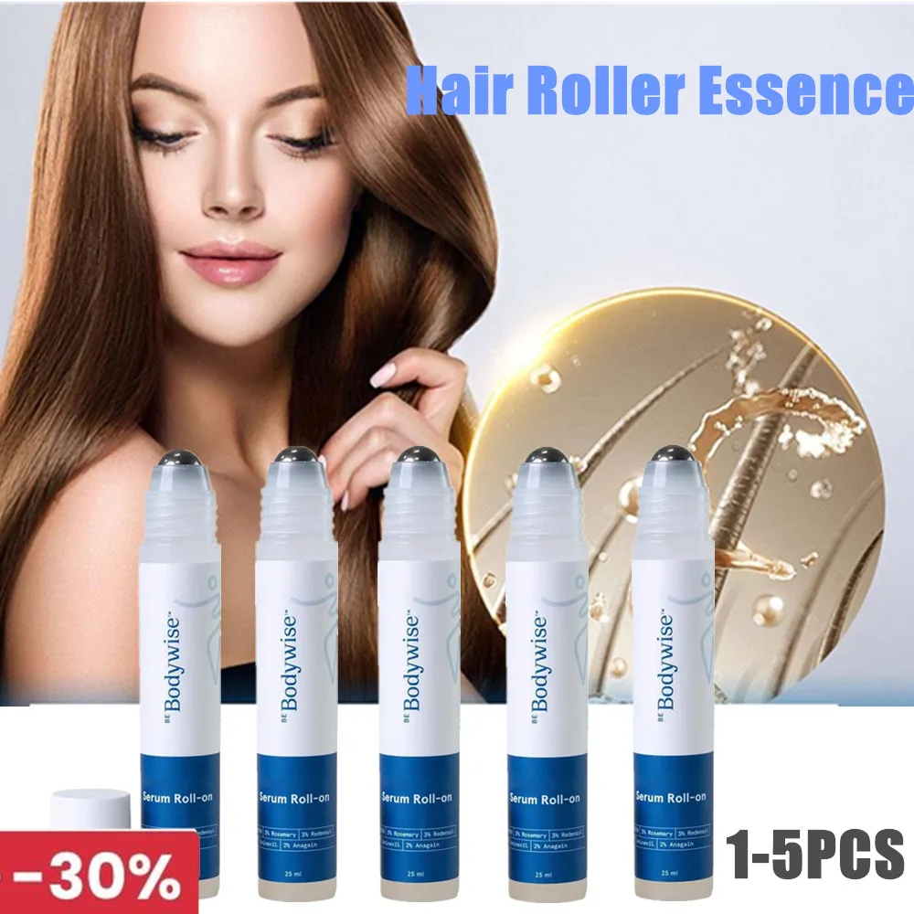 

1-5 шт., сыворотка для волос с розмарином, катящийся шарик, эссенция для волос, укрепляющая сыворотка для ухода за кожей головы, необходимый массажный роликовый шарик, питательный
