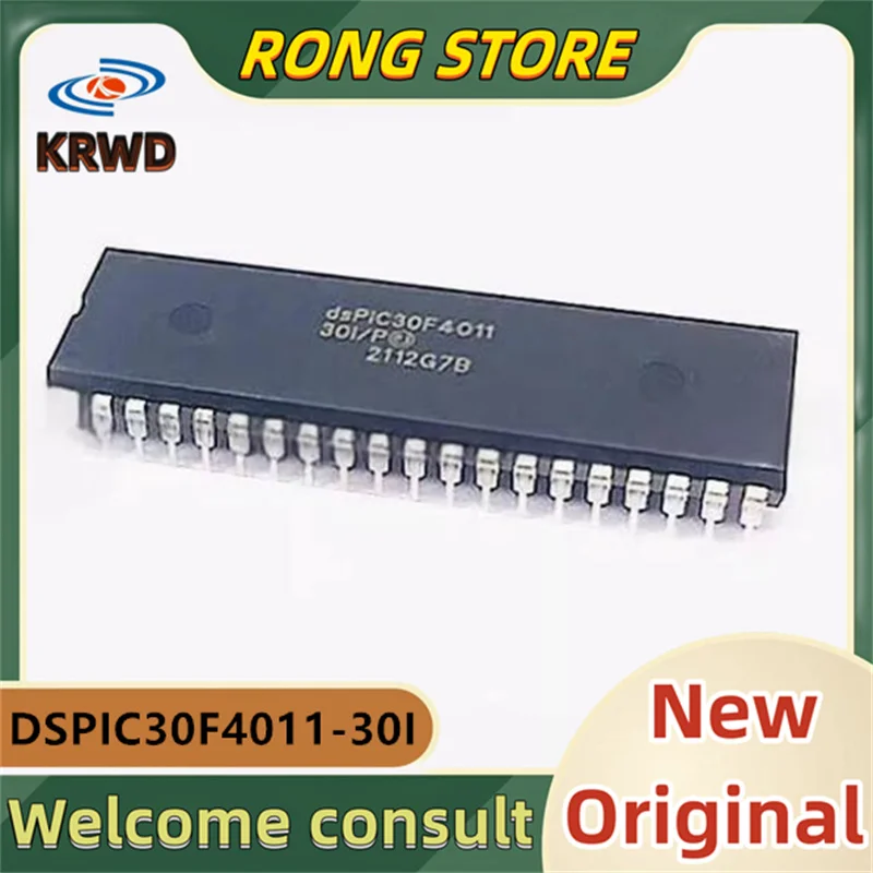 2PCS dsPIC30F4011-30I/P New Original   DSPIC30F4011 PIC30F4011-30I DIP-40